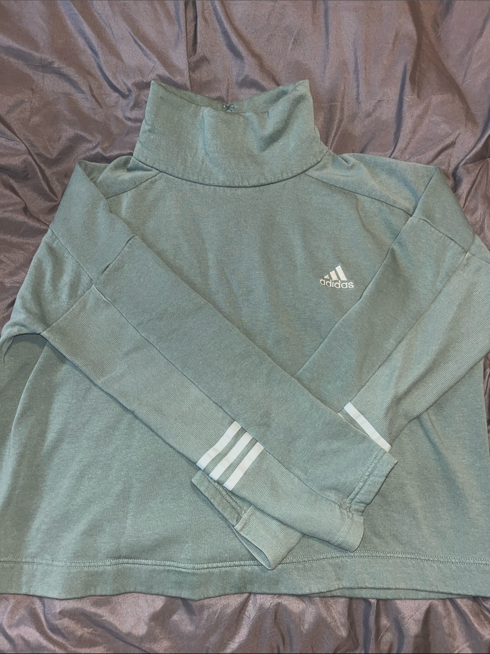 adidas Women’s Sage Green Turtleneck Sweatshirt